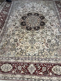 Very Fine Hand Knotted Hereke Silk Rug 9x12 ft
