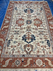 Hand Knotted Heriz Rug 8,8x5.10 ft