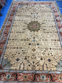 Hand Knotted Oushak Rug 6x9 ft