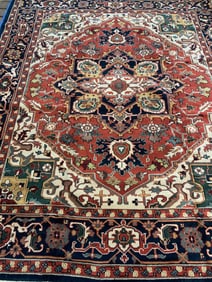 Hand Knotted Heriz Rug 8.1x11.8 ft