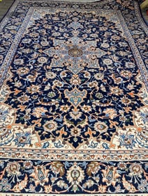 Hand Knotted Persian Kashan Rug 11.8x8.9 ft