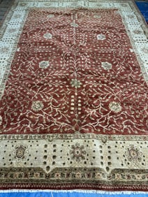 Hand Knotted Oushak Rug 10.7x8 ft