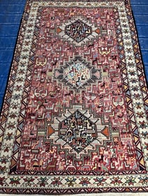 Hand Knotted Soumak Rug 6.8x3.5 ft