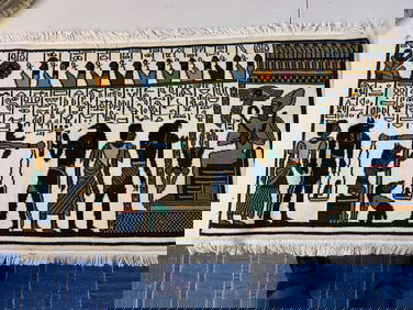 Hand Knotted Picture Tabriz Rug 3.3x1.10 ft