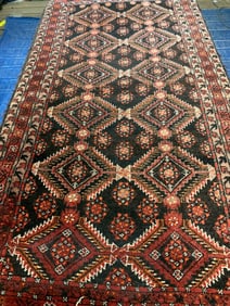Hand Knotted Balouch Rug 5x2.8 ft