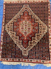 Hand Knotted Persian Bijar Rug 3.8x2.9 ft