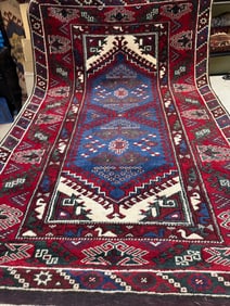 Hand Knotted Kazak Rug 3.11x6.2 ft
