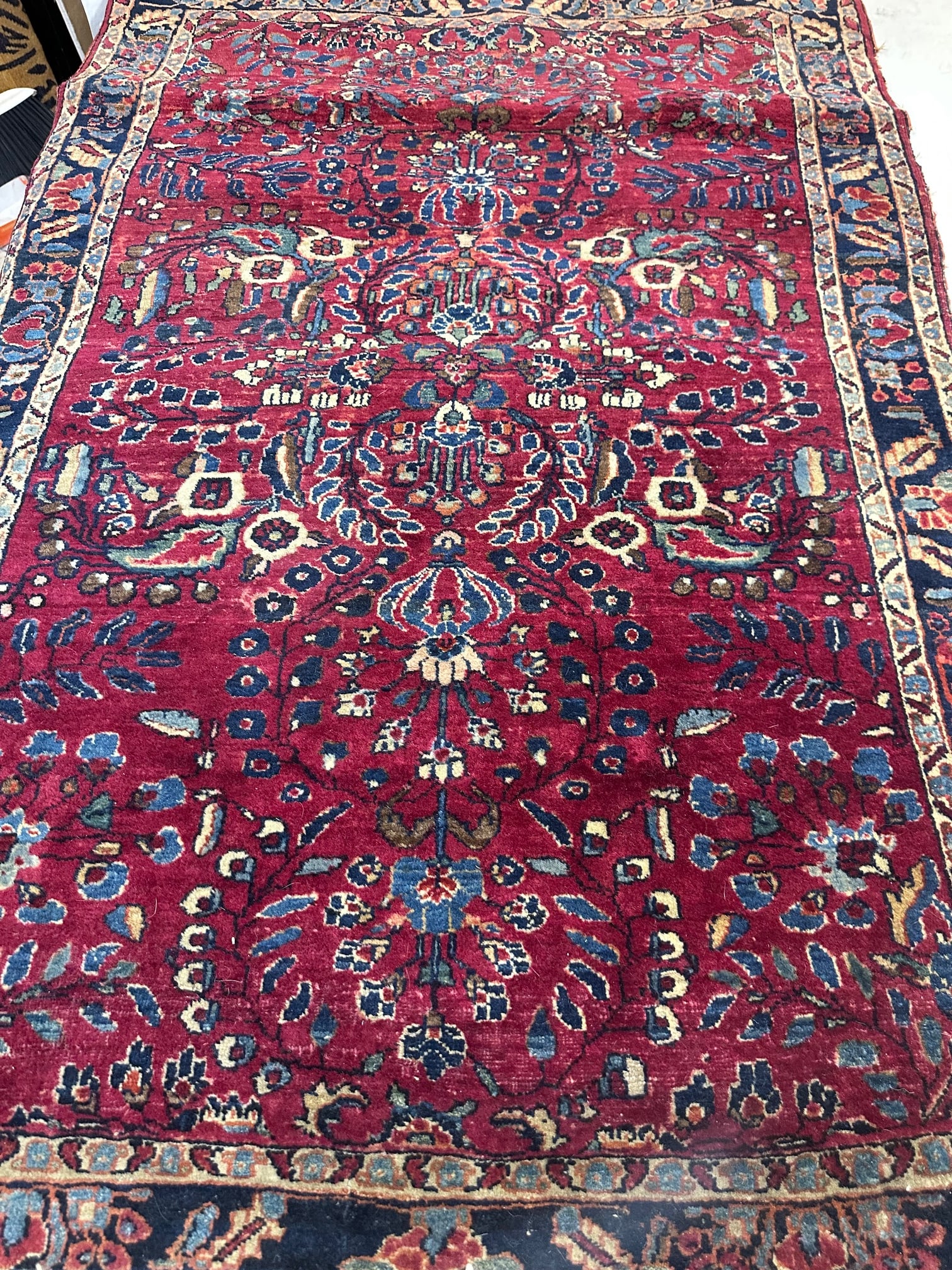 Hand Knotted Persian Sarouk rug 5x3 ft: Hand Knotted Persian Sarouk rug 5x3 ft