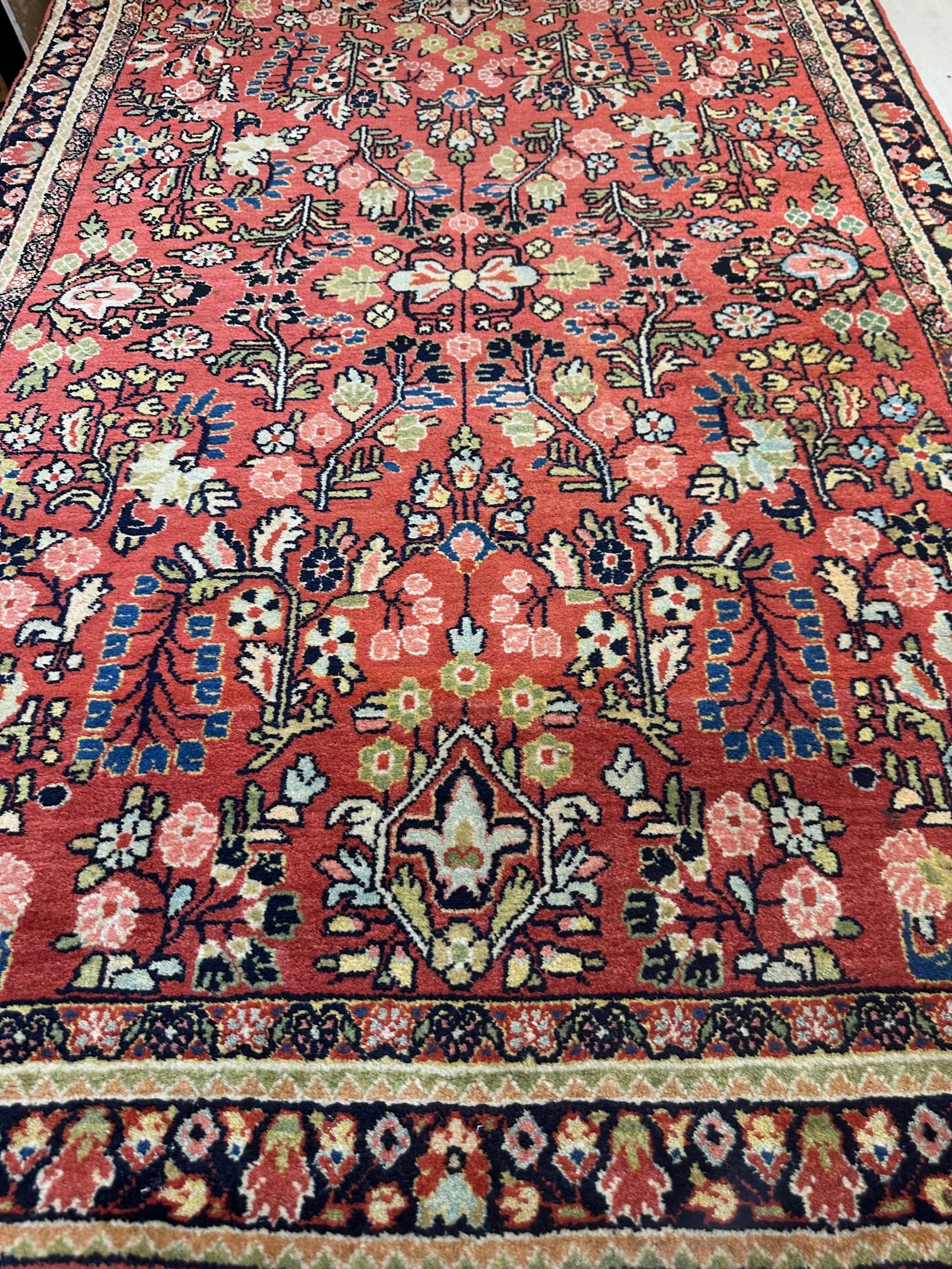 Hand Knotted Persian Sarouk rug 5x3 ft: Hand Knotted Persian Sarouk rug 5x3 ft