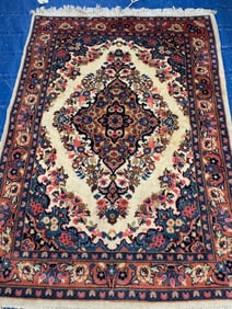 Hand Knotted Persian Sarouk Rug 3x5 ft