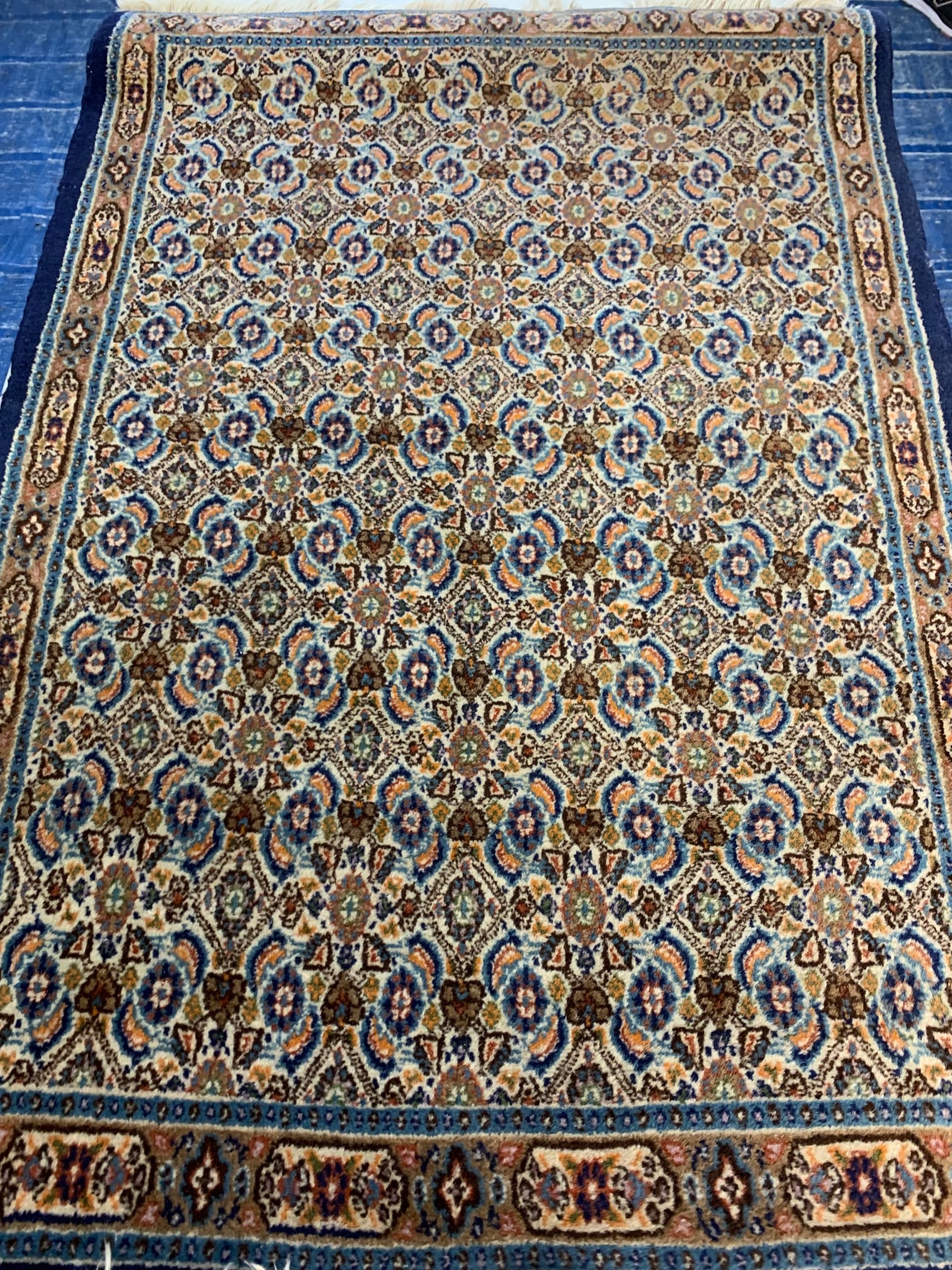 Hand Knotted Persian Tabriz Rug 3.8x2.10: Hand Knotted Persian Tabriz Rug 3.8x2.10