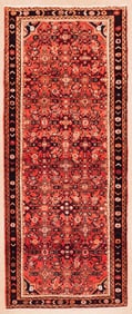 Hand Knotted Persian Hamedan Rug 3.9x10.4 ft
