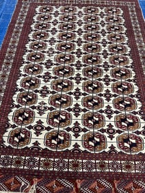 Hand Knotted Persian Bohkara Rug 9.1x6.1