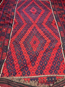 Hand Knotted Persian Turkman Rug 15.6x9.5 ft