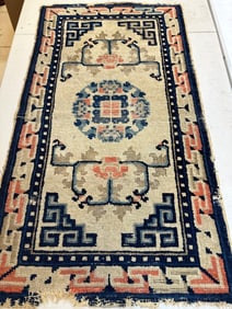 Antique Hand Knotted Chinise Rug 2x4 ft