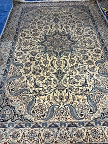 Hand Knotted Persian Nain Rug 9.6x6.8 ft