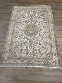 Hand Knotted Hereke Silk Rug 6x9 ft