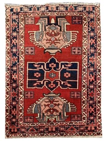 Hand Knotted Heriz Persian Rug 3x5 ft