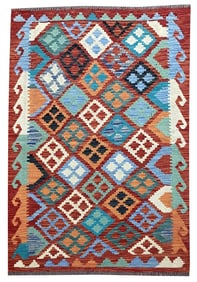 Hand Knotted Kilm Rug 5x4 ft