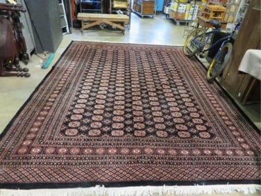 Hand Knotted Wool Bohkara Rug 12.4x9.10 ft