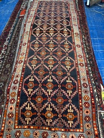 Hand Knotted Persian Rdibil Rug 9x6.8 ft