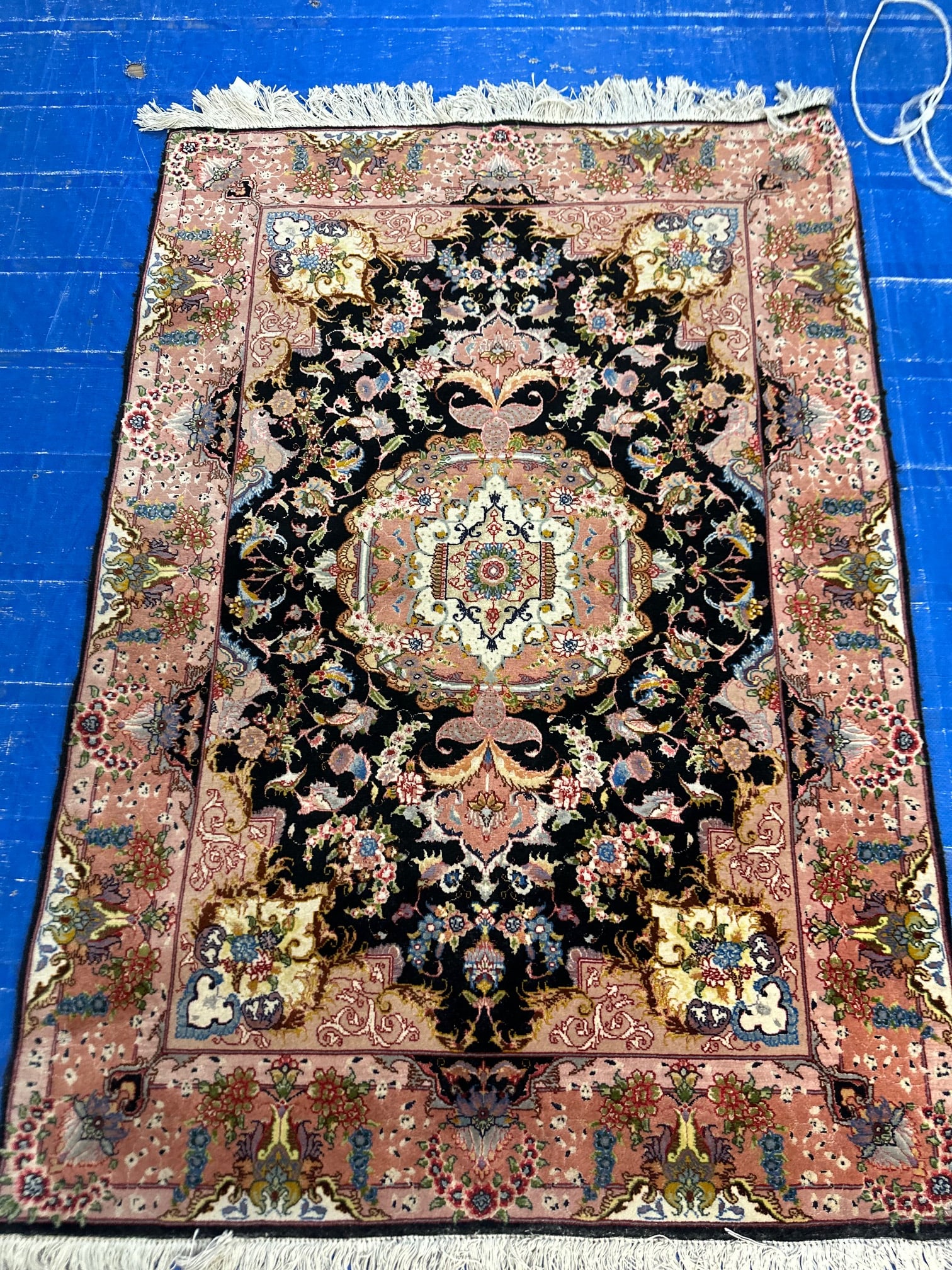 Hand Knotted Persian Tabriz Rug 5x3 ft: Hand Knotted Persian Tabriz Rug 5x3 ft