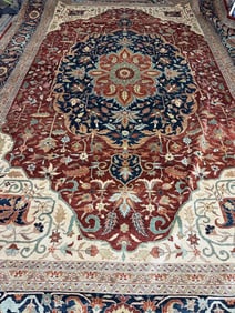 Hand Knotted Heriz Rug 12x18 ft