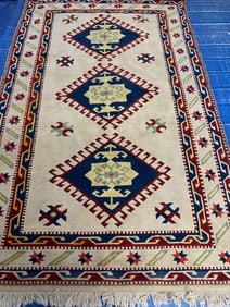 Hand Knotted Kazak Rug 8.5x5.4 ft
