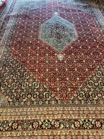 Hand Knotted Persian Tabriz Rug 13.9x9.8 ft