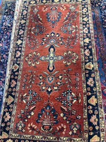 Hand Knotted Persian Sarouk Rug 5x3 ft