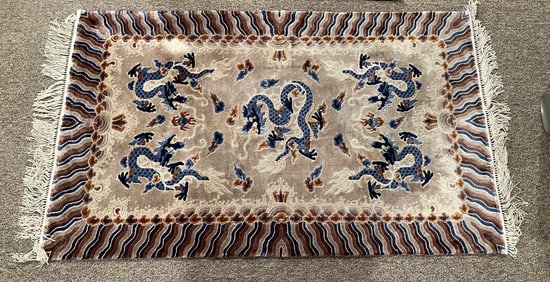 Hand Knotted Chinise Silk Rug 3x5 ft