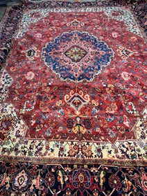 Hand Knotted Persian Heriz Rug 10x13 ft 