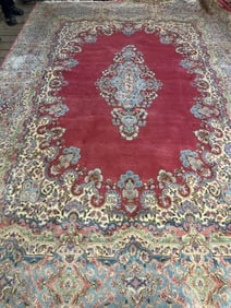Hand Knotted Persian Kermen Rug 9x13 ft