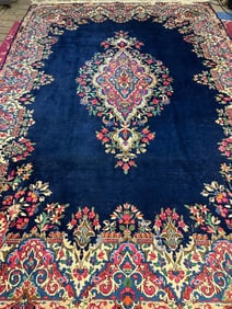 Hand Knotted Persian Kermen Rug 11.6x8 ft