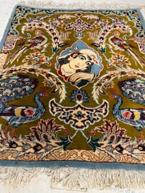 Hand Knotted Persian Kashan 2x1.9 ft