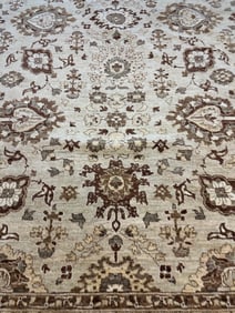 Hand Knotted oushak Rug 13.8xx10.2 ft