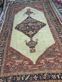 Hand Knotted Persian Persian Bijar Rug 11.6x7.6 ft