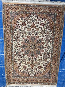 Hand Knotted Persian Esfahan 4.3x2.3 ft