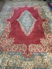 Hand Knotted Persian Kermen Rug 11.2" X 9ft