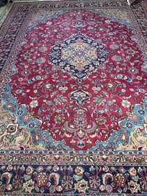 Hand Knotted Persian Kashan 12.6x9.6 ft