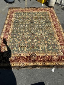 Hand Knotted Oushak Rug 10.2x7.10 ft