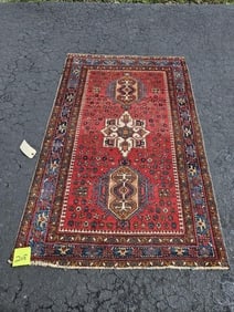 Hand Knotted Persian Heriz 3.5x5.2