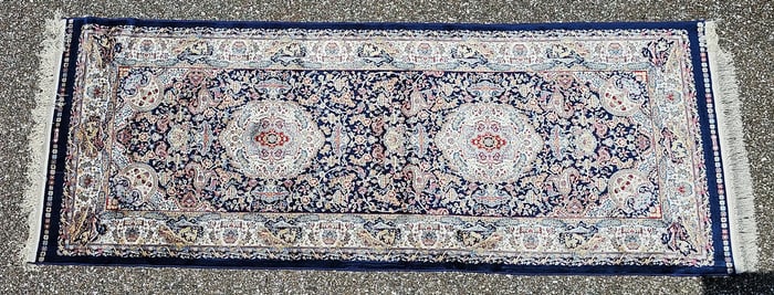 Hand Knotted Hereke Silk Runner Rug 2.6x6.6 ft