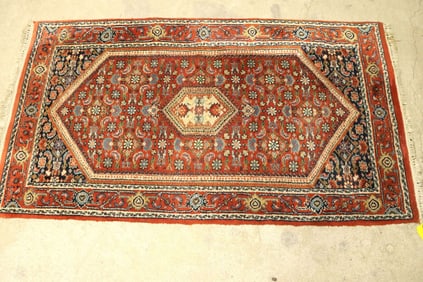 Hand Knotted Persian Bijar Rug 4.2x2.4 ft