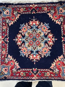 Hand Knotted Persian Sarouk Rug 1.8x1.8 ft