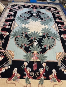 Hand KNotted Needlepoint Rug 11.4x8.5 ft