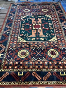 Hand Knotted Kazak Rug 10x7 ft