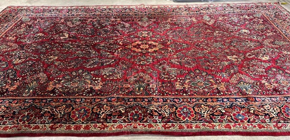 Hand Knotted Persian Sarouk 10x18.8 ft