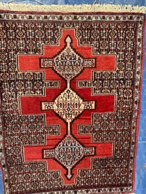 Hand Knotted Persian Bijar Rug 2.6x3.6 ft