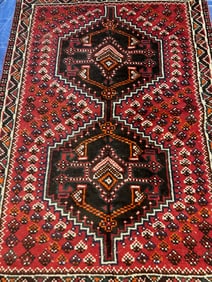 Hand Knotted Persian Ghasghaie Rug -3,4x4.8ft